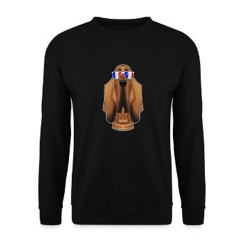 Bloodhound France Sunglasses I French Flag - Unisex Pullover - Schwarz - Vorne - Alina (178cm) & Michal (187cm)