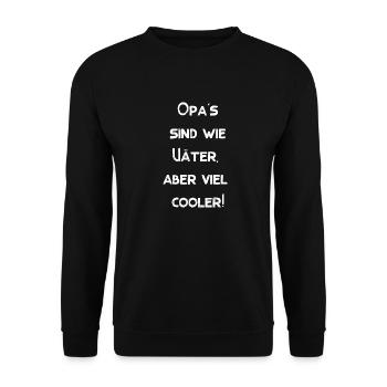 Opa Vater Großvater cool Spruch lustige Sprüche - Unisex Pullover - Schwarz - Vorne - Alina (178cm) & Michal (187cm)