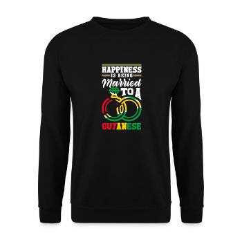Guyana Flag Le bonheur est d’être marié à un - Sweat-shirt Unisexe - noir - Devant - Alina (178cm) & Michal (187cm)