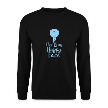 Cartoon Gesicht Comic Cartoon Humor Lächeln - Unisex Pullover - Schwarz - Vorne - Alina (178cm) & Michal (187cm)