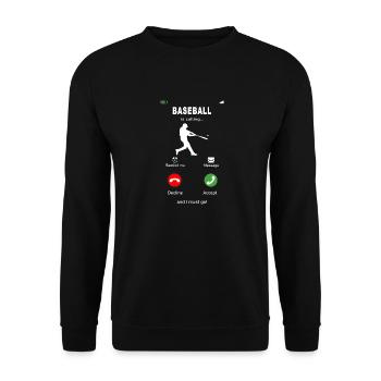 Baseball is calling - Unisex Sweatshirt - black - Front - Alina (178cm) & Michal (187cm)