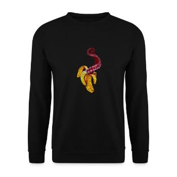 Swirly Mutant Banana - Unisex Sweatshirt - black - Front - Alina (178cm) & Michal (187cm)