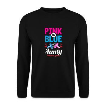 Pink or Blue Aunty Loves You Gender Reveal Party - Unisex Sweatshirt - black - Front - Alina (178cm) & Michal (187cm)