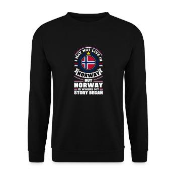 Norwegen Norwegisch Norwegen Flagge Norwegen National - Unisex Pullover - Schwarz - Vorne - Alina (178cm) & Michal (187cm)