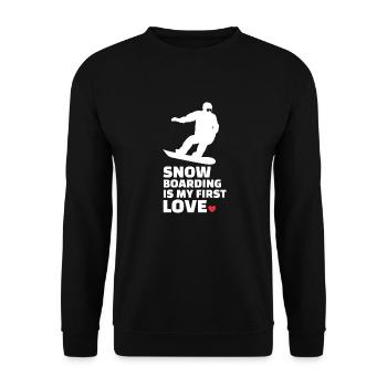 Ich Liebe Snowboarden Stilvolles - Unisex Pullover - Schwarz - Vorne - Alina (178cm) & Michal (187cm)