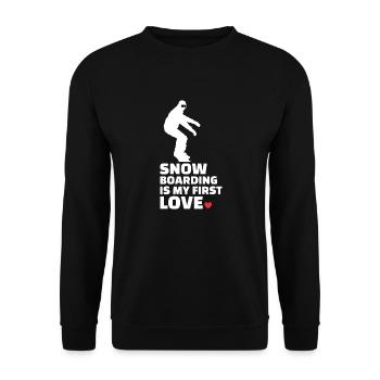 Ich Liebe Snowboarden Stilvolles - Unisex Pullover - Schwarz - Vorne - Alina (178cm) & Michal (187cm)