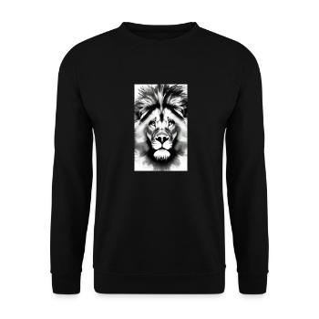 Lion noir et blanc - Sweat-shirt Unisexe - noir - Devant - Alina (178cm) & Michal (187cm)