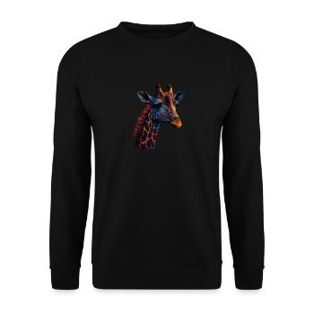 SCHÖNE GIRAFFE - SAVANNE - Unisex Pullover - Schwarz - Vorne - Alina (178cm) & Michal (187cm)