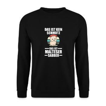 Hund Malteser - Unisex Pullover - Schwarz - Vorne - Alina (178cm) & Michal (187cm)