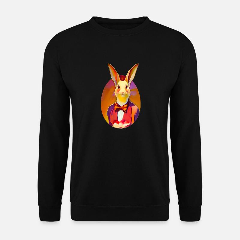 Bunny with bow - Unisex Sweatshirt - black