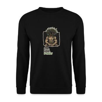 Peuples de la forêt. Vivre, Aimer, Forêt - Sweat-shirt Unisexe - noir - Devant - Alina (178cm) & Michal (187cm)