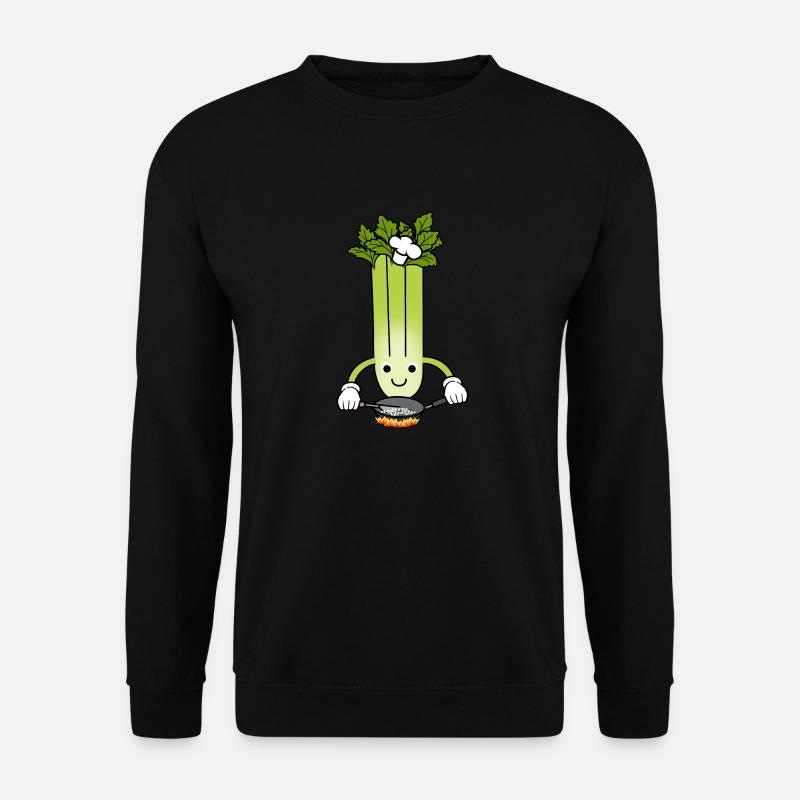 Celery Chef Ironic Saying Leek Vegetables - Unisex Sweatshirt - black