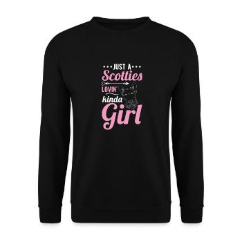 Scottish Terrier Scottie Hund - Unisex Pullover - Schwarz - Vorne - Alina (178cm) & Michal (187cm)