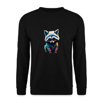 Racoon 4 - Unisex Sweatshirt - black - Front - Alina (178cm) & Michal (187cm)