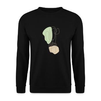 CACTUS LINE-ART - Unisex Sweatshirt - black - Front - Alina (178cm) & Michal (187cm)