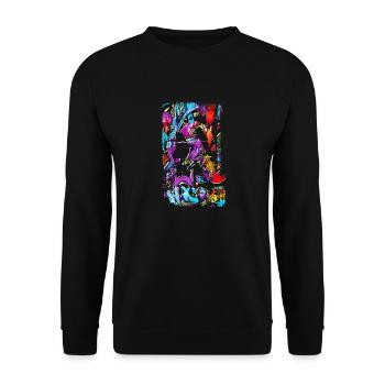Graffiti style Splash hip hop colors painter color - Unisex Sweatshirt - black - Front - Alina (178cm) & Michal (187cm)