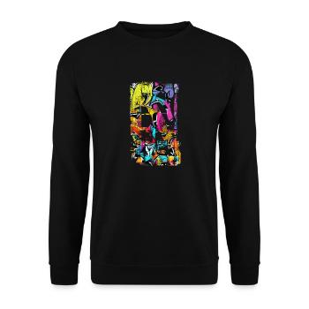 Graffiti style Splash hip hop colors painter color - Unisex Sweatshirt - black - Front - Alina (178cm) & Michal (187cm)