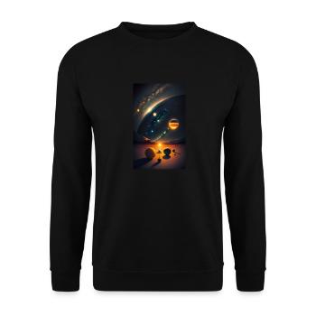 Solar System | Planets | Space | Star - Unisex Sweatshirt - black - Front - Alina (178cm) & Michal (187cm)