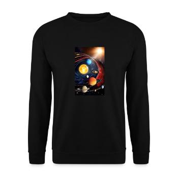 Solar System | Planets | Space | Star - Unisex Sweatshirt - black - Front - Alina (178cm) & Michal (187cm)