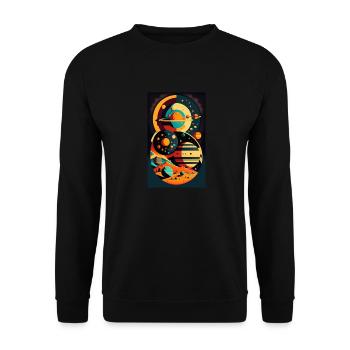 Solar System | Planets | Space | Star - Unisex Sweatshirt - black - Front - Alina (178cm) & Michal (187cm)