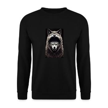 Loup-garou | Loup | Créatures mythiques | Monstres | Mystique - Sweat-shirt Unisexe - noir - Devant - Alina (178cm) & Michal (187cm)