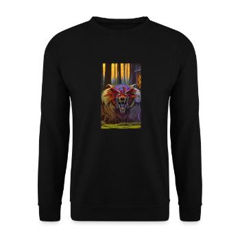 Loup-garou | Loup | Créatures mythiques | Monstres | Mystique - Sweat-shirt Unisexe - noir - Devant - Alina (178cm) & Michal (187cm)