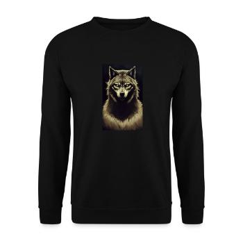 Loup-garou | Loup | Créatures mythiques | Monstres | Mystique - Sweat-shirt Unisexe - noir - Devant - Alina (178cm) & Michal (187cm)