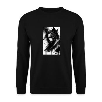 Loup-garou | Loup | Créatures mythiques | Monstres | Mystique - Sweat-shirt Unisexe - noir - Devant - Alina (178cm) & Michal (187cm)