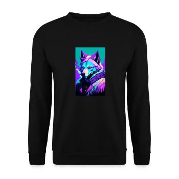 Loup-garou | Loup | Créatures mythiques | Monstres | Mystique - Sweat-shirt Unisexe - noir - Devant - Alina (178cm) & Michal (187cm)