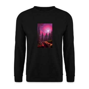 Loup-garou | Loup | Créatures mythiques | Monstres | Mystique - Sweat-shirt Unisexe - noir - Devant - Alina (178cm) & Michal (187cm)