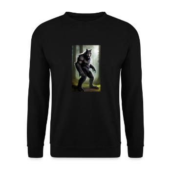 Loup-garou | Loup | Créatures mythiques | Monstres | Mystique - Sweat-shirt Unisexe - noir - Devant - Alina (178cm) & Michal (187cm)