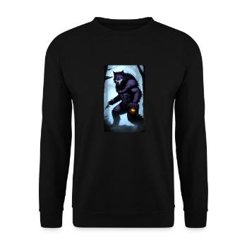 Loup-garou | Loup | Créatures mythiques | Monstres | Mystique - Sweat-shirt Unisexe - noir - Devant - Alina (178cm) & Michal (187cm)