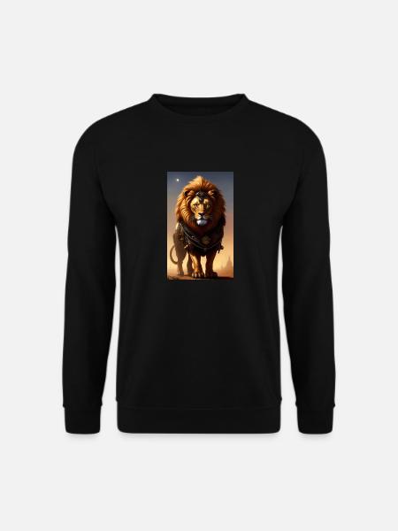 Löwe | Tier | Raubtier | Brüllen | Steampunk - Unisex Pullover - Schwarz