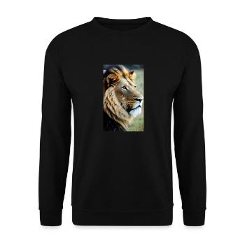 Leo | Animal | Predator | Roar | King | Africa - Unisex Sweatshirt - black - Front - Alina (178cm) & Michal (187cm)