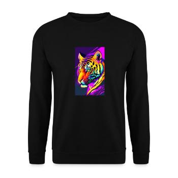 Tiger | Animal | Predator | Roar | King | Asia - Unisex Sweatshirt - black - Front - Alina (178cm) & Michal (187cm)