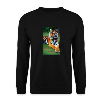 Tiger | Animal | Predator | Roar | King | Asia - Unisex Sweatshirt - black - Front - Alina (178cm) & Michal (187cm)