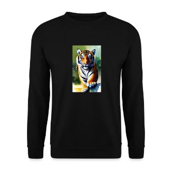Tiger | Animal | Predator | Roar | King | Asia - Unisex Sweatshirt - black - Front - Alina (178cm) & Michal (187cm)
