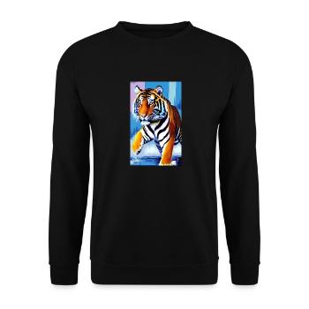 Tiger | Animal | Predator | Roar | King | Asia - Unisex Sweatshirt - black - Front - Alina (178cm) & Michal (187cm)