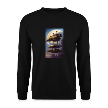 Extraterrestre | OVNI | Vaisseau spatial | PAU | étranger - Sweat-shirt Unisexe - noir - Devant - Alina (178cm) & Michal (187cm)