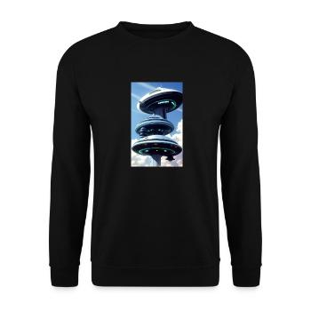 Extraterrestre | OVNI | Vaisseau spatial | PAU | étranger - Sweat-shirt Unisexe - noir - Devant - Alina (178cm) & Michal (187cm)