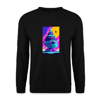 Alien | UFO | Spaceship | UAP | alien - Unisex Sweatshirt - black - Front - Alina (178cm) & Michal (187cm)
