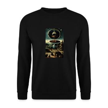 Alien | UFO | Spaceship | UAP | alien - Unisex Sweatshirt - black - Front - Alina (178cm) & Michal (187cm)