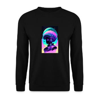 Alien | UFO | Spaceship | UAP | alien - Unisex Sweatshirt - black - Front - Alina (178cm) & Michal (187cm)