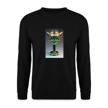 Alien | UFO | Raumschiff | UAP | außerirdische - Unisex Pullover - Schwarz - Vorne - Alina (178cm) & Michal (187cm)