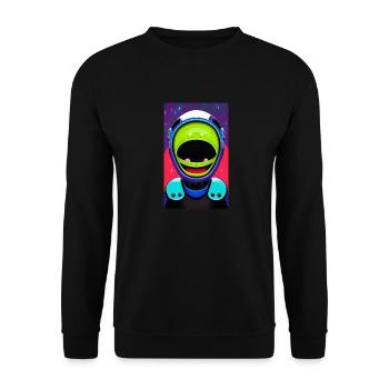 Alien | UFO | Raumschiff | UAP | außerirdische - Unisex Pullover - Schwarz - Vorne - Alina (178cm) & Michal (187cm)