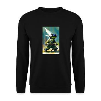 Alien | UFO | Spaceship | UAP | alien - Unisex Sweatshirt - black - Front - Alina (178cm) & Michal (187cm)