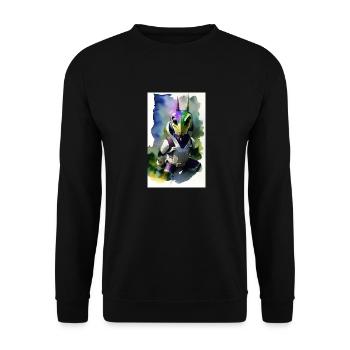 Alien | UFO | Spaceship | UAP | alien - Unisex Sweatshirt - black - Front - Alina (178cm) & Michal (187cm)