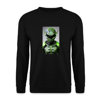 Alien | UFO | Spaceship | UAP | alien - Unisex Sweatshirt - black - Front - Alina (178cm) & Michal (187cm)
