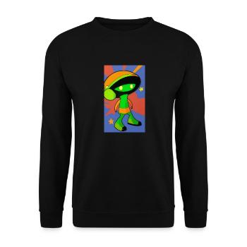 Alien | UFO | Spaceship | UAP | alien - Unisex Sweatshirt - black - Front - Alina (178cm) & Michal (187cm)