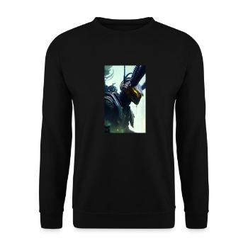 Alien | UFO | Raumschiff | UAP | außerirdische - Unisex Pullover - Schwarz - Vorne - Alina (178cm) & Michal (187cm)